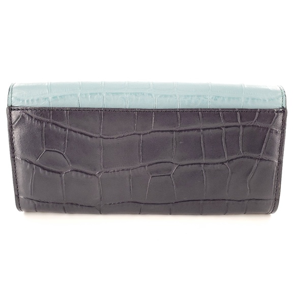 Coach Slim Envelope Clutch Wallet Crocodile Embossed Leather Snap F27482 - Picture 3 of 12